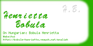 henrietta bobula business card